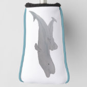 水彩海動物マザーベビーベルーガクジラ ゴルフヘッドカバー (回転90)