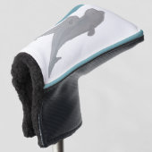 水彩海動物マザーベビーベルーガクジラ ゴルフヘッドカバー (3/4 正面)