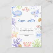 水彩海動物 – おむつラッフル エンクロージャーカード (正面)