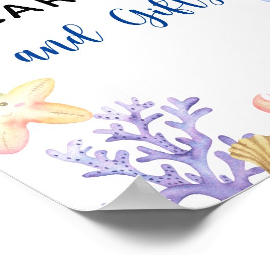 水彩海動物 – カードとギフト ポスター (角)