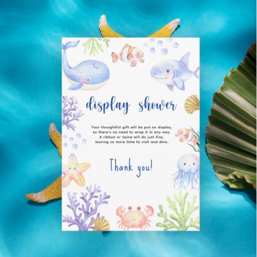 水彩海動物 – ディスプレイシャワー エンクロージャーカード