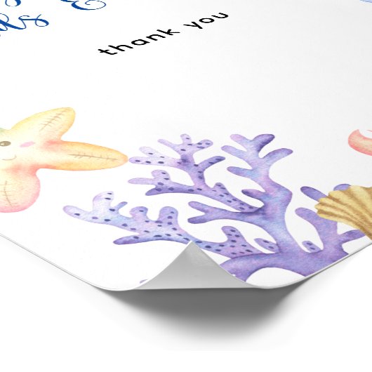 水彩海動物 – ブックカードとギフト ポスター (角)