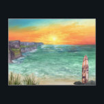 水彩海夕日 | Vintage Travelはがき ポストカード<br><div class="desc">海を愛するすべての人のための完璧な芸術作品。海沿いの崖を見下ろす夕暮れ時のビーチの水色のイラストレーションを特徴とする。デザインの右側カスタムにある[このデザインテンプレートを編集する]ボックスまたは青い[文字を編集すクリックる]ボタンを使用しての配置を行うと、フォントと色を変更しカスタマイズて、このデザインに追加の情報や画像を追加します。クリックカスタマイズ「続く」を選択して完全な編集オプションを開く。調整もし品(サンキューカード等)が必要な場合は連絡ご注文をカスタムお願い。****要カスタム求の場合は救済、この商品をカートに入れないで。代わりに、電子メールでリクエストをlauraliseprovencher@gmail.comに送る商品へのリンクは、アイテムが利用可能になると電子メールで送信される。そのリンクを使用して注文を行うことができる。48時間まで許可して。</div>