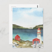 水彩海山灯台 ポストカード (正面/裏面)