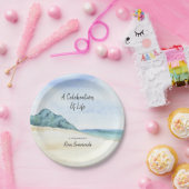 水彩海岸お祝い・オブ・ライフ ペーパープレート (パーティー)