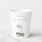 水彩海岸ビーチピクニック ブライダルシャワー 紙コップ (正面)