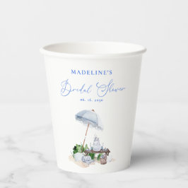 水彩海岸ビーチピクニック ブライダルシャワー 紙コップ