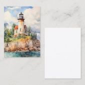 水彩海岸灯台の背景 名刺 (正面/裏面)