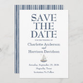 水彩海岸風景のウェディング 招待状 (正面/裏面)