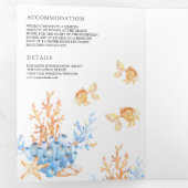 水彩海底海洋テーマのウェディング 三つ折り招待状 (内部最初)