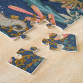 水彩海昆布の森の探索と芸術の検索 ジグソーパズル (側面)