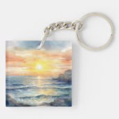 水彩海景バックグラウンド キーホルダー (裏面)