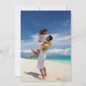 水彩海沿岸ビーチ写真結婚ズ 招待状 (裏面)