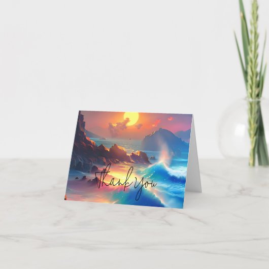 水彩海波のカスタマイズ カード (正面)