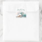 水彩海波引用文 スクエアシール (バッグ)