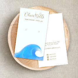 水彩海波形イヤリングディスプレイ 名刺