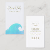 水彩海波沿岸領実在域 名刺 (正面/裏面)