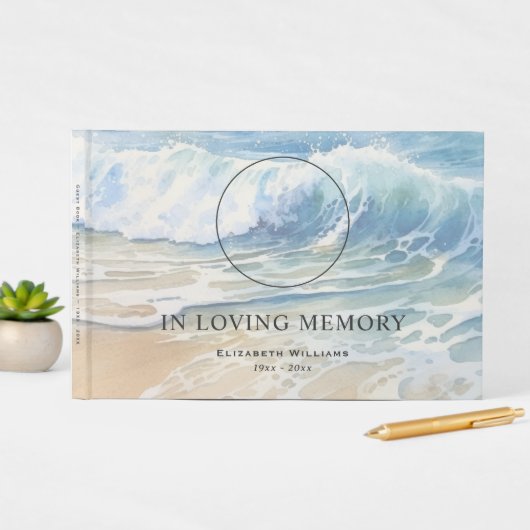 水彩海波記念葬祭写真 ゲストブック (インサイチュディスプレイ)