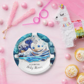 水彩海波赤ちゃんシャワー ペーパープレート (パーティー)
