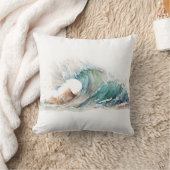 水彩海波 クッション (ブランケット)