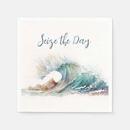 水彩海波 スタンダードカクテルナプキン (正面)