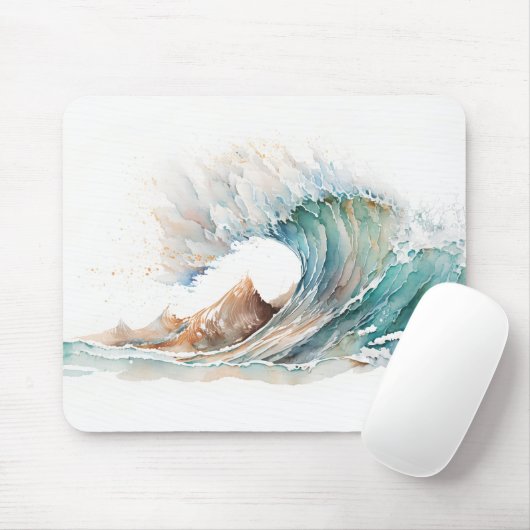 水彩海波 マウスパッド (マウス)