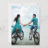 水彩海波 |写真の日付の保存 招待状 (裏面)