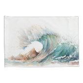 水彩海波 枕カバー (裏面-右)