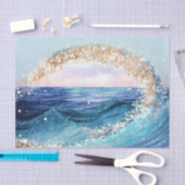水彩海波 薄葉紙 (クラフト)