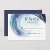 水彩海波RSVP 出欠カード (正面/裏面)