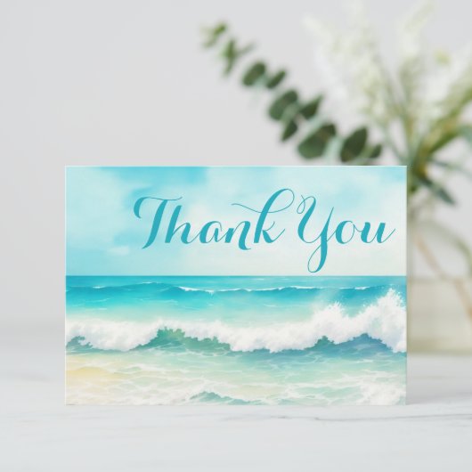 水彩海洋クルーズ船の乗組員への感謝 サンキューカード (スタンド正面)