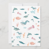 水彩海洋海の動物ベビーシャワー 招待状 (裏面)