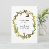 水彩海洋海藻婚礼 招待状 (スタンド正面)