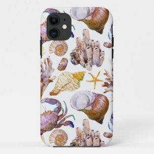 水彩海洋生活パターン4 iPhone 11 ケース