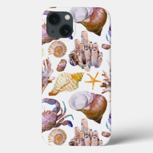 水彩海洋生活パターン4 iPhone 13ケース