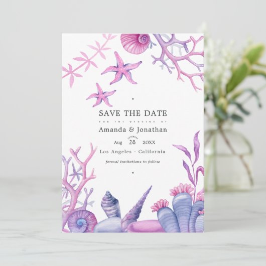 水彩海洋生活 nautical 結婚式写真 セーブザデート (スタンド正面)