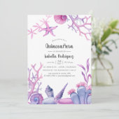 水彩海洋生物のキンセアニエラ 招待状 (スタンド正面)