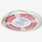 水彩海洋生物ブイ – 赤ちゃんシャワー ペーパープレート (アングル)