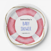 水彩海洋生物ブイ – 赤ちゃんシャワー ペーパープレート (正面)