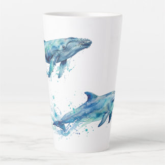 水彩海洋生物 カフェラテマグ