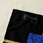 水彩海洋航海の信号旗モノグラム ビーチタオル (インサイチュ)