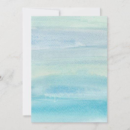 水彩海洋风格的婚礼延期通知卡 セーブザデート (裏面)