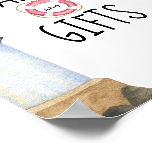 水彩海洋 – カードとギフト ポスター (角)