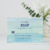 水彩海洋RSVP / 結婚式返信カード 出欠カード (スタンド正面)