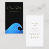 水彩海浜波熱帯ビジネスカード 名刺 (正面/裏面)