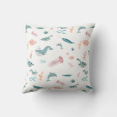 水彩海海獣パターン クッション (裏面)