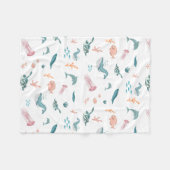 水彩海海獣パターン フリースブランケット (正面(横))