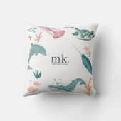水彩海海獣モノグラム クッション (裏面)