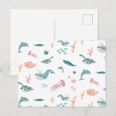 水彩海海獣赤面模様 シーズンポストカード (正面/裏面)