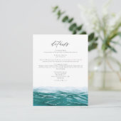 水彩海熱帯ビーチ詳細カード 招待状 (スタンド正面)